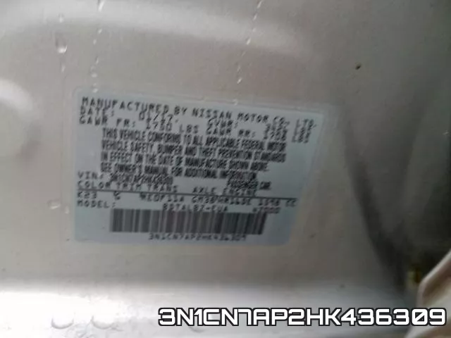 3N1CN7AP2HK436309 фото 2