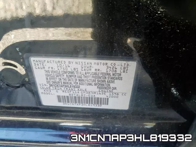 3N1CN7AP3HL819332 фото 2
