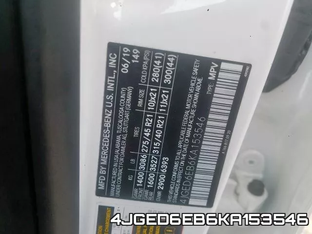 4JGED6EB6KA153546 фото 2