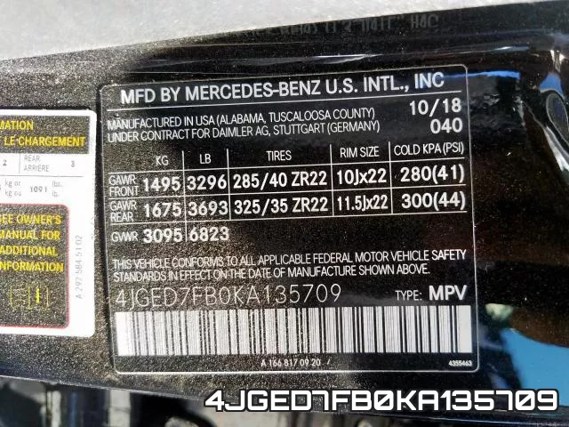 4JGED7FB0KA135709 фото 2
