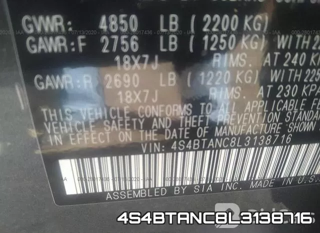 4S4BTANC8L3138716 фото 10