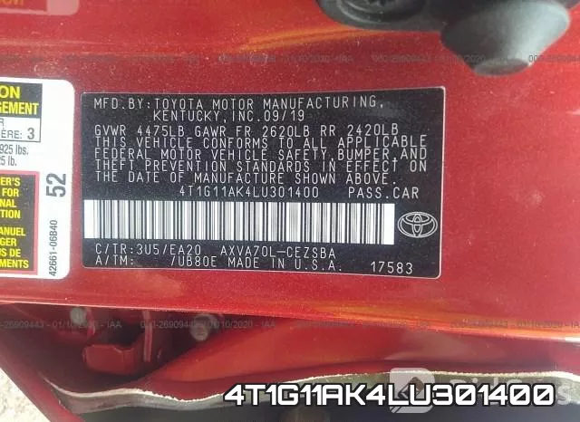 4T1G11AK4LU301400 фото 10