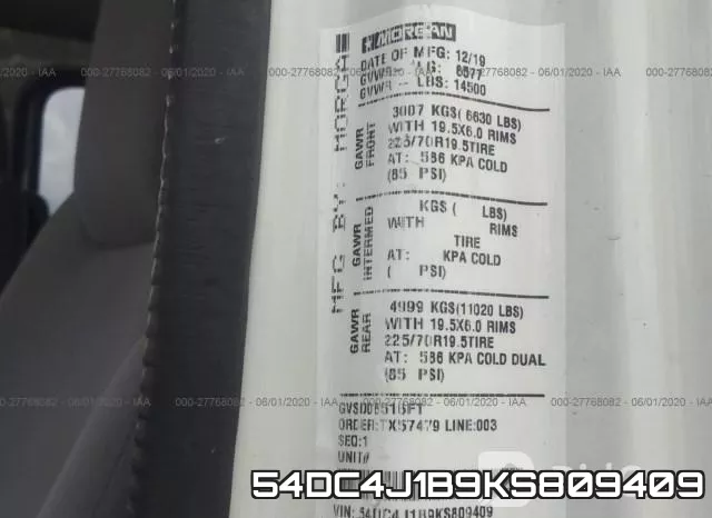 54DC4J1B9KS809409 фото 2
