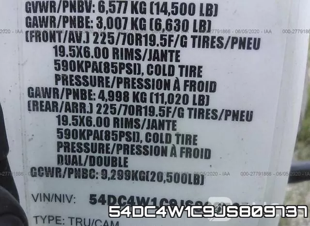 54DC4W1C9JS809737 фото 10