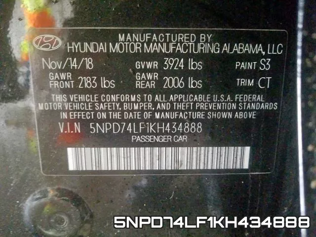 5NPD74LF1KH434888 фото 2
