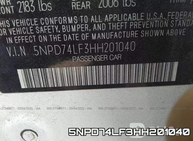 5NPD74LF3HH201040 фото 10