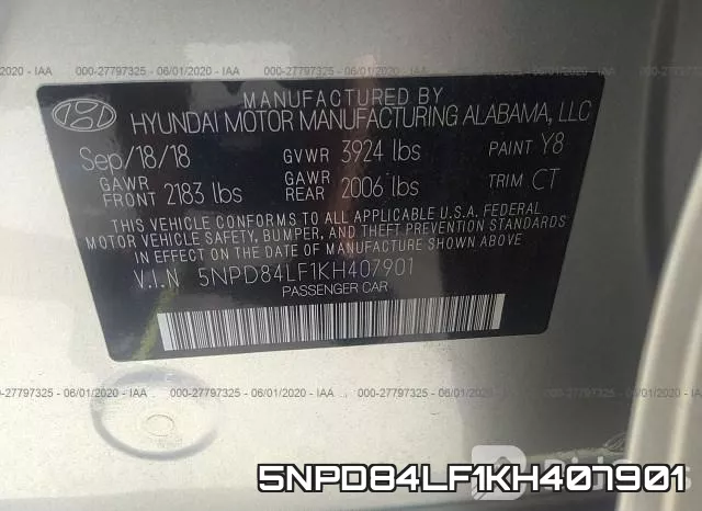 5NPD84LF1KH407901 фото 10