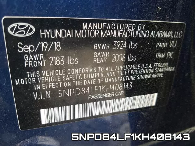 5NPD84LF1KH408143 фото 2