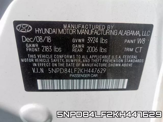 5NPD84LF2KH447629 фото 2
