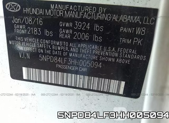 5NPD84LF3HH005094 фото 10