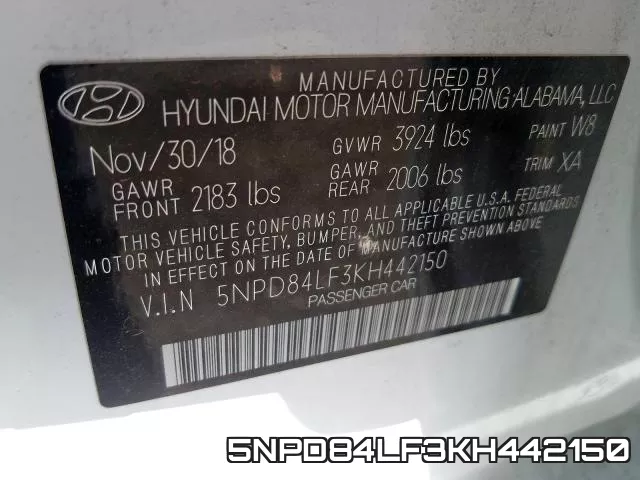 5NPD84LF3KH442150 фото 2