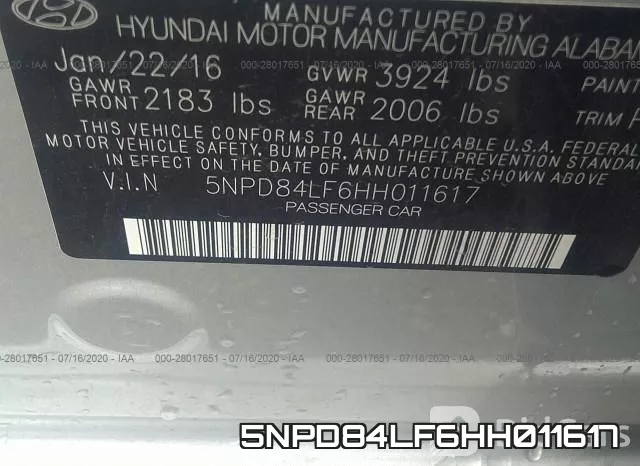 5NPD84LF6HH011617 фото 10
