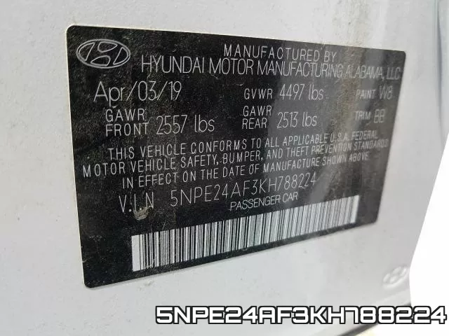 5NPE24AF3KH788224 фото 2