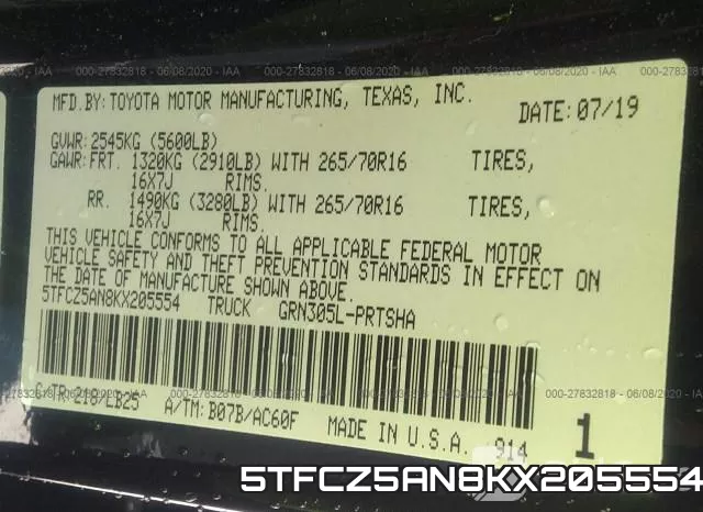 5TFCZ5AN8KX205554 фото 10