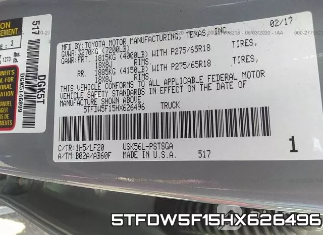 5TFDW5F15HX626496 фото 10