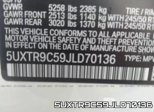 5UXTR9C59JLD70136 фото 10