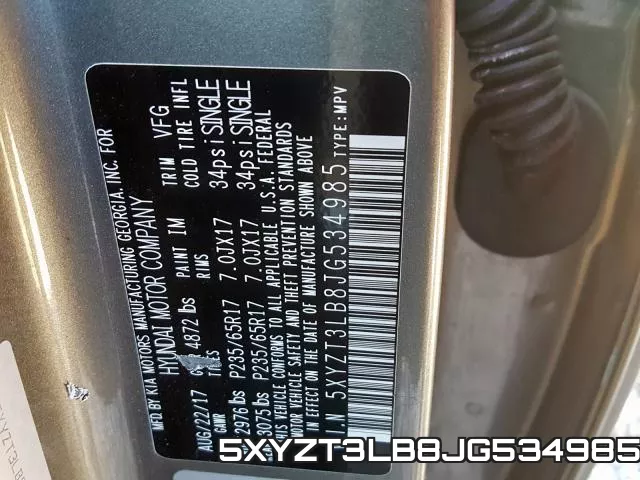 5XYZT3LB8JG534985 фото 2