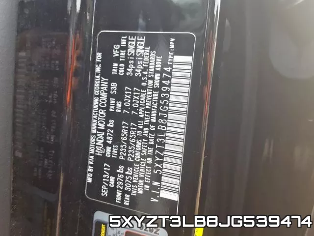 5XYZT3LB8JG539474 фото 2
