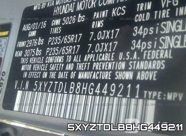 5XYZTDLB8HG449211 фото 10
