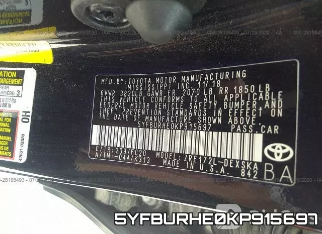 5YFBURHE0KP915697 фото 10