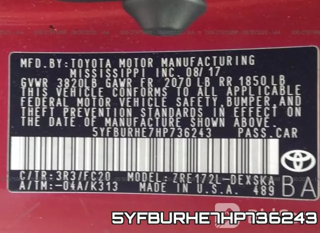 5YFBURHE7HP736243 фото 10