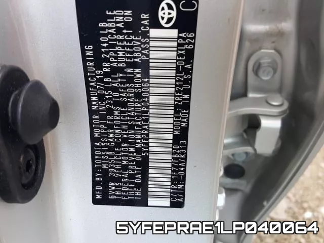 5YFEPRAE1LP040064 фото 2