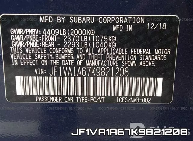 JF1VA1A67K9821208 фото 10