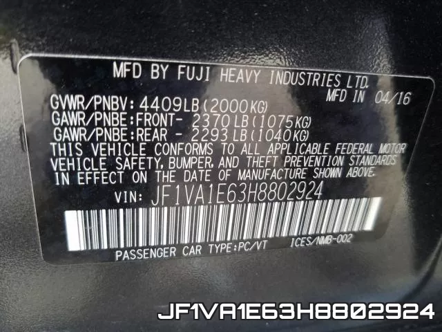 JF1VA1E63H8802924 фото 2