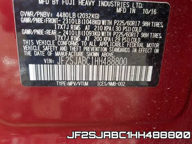 JF2SJABC1HH488800 фото 2