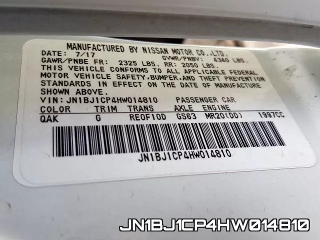 JN1BJ1CP4HW014810 фото 2