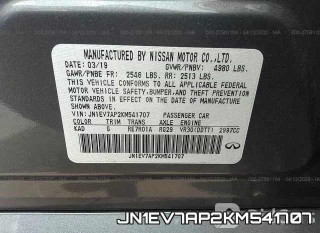 JN1EV7AP2KM541707 фото 10