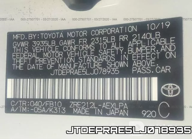 JTDEPRAE5LJ078935 фото 10