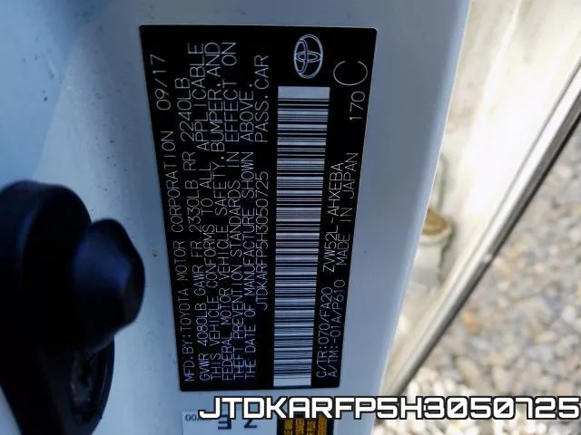 JTDKARFP5H3050725 фото 2