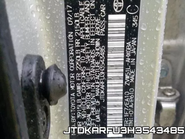 JTDKARFU3H3543485 фото 2