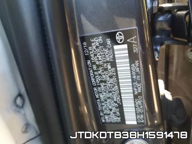 JTDKDTB38H1591478 фото 2