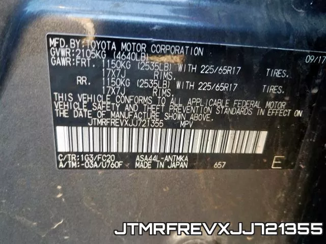 JTMRFREVXJJ721355 фото 2