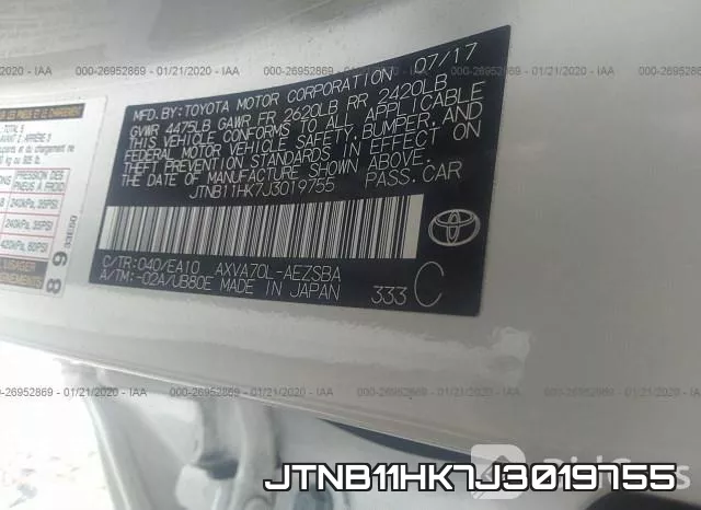 JTNB11HK7J3019755 фото 10