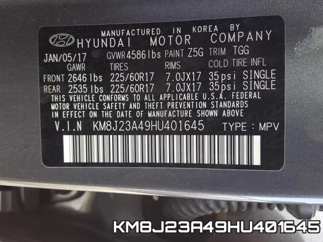 KM8J23A49HU401645 фото 2