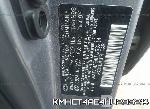 KMHCT4AE4HU293214 фото 10