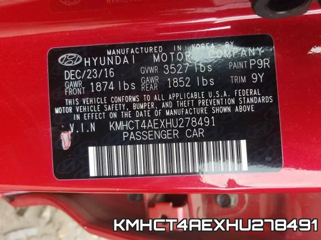 KMHCT4AEXHU278491 фото 2
