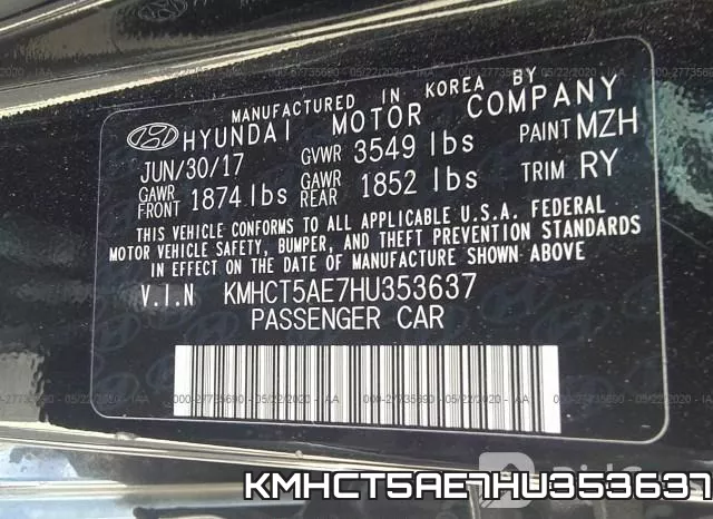 KMHCT5AE7HU353637 фото 10