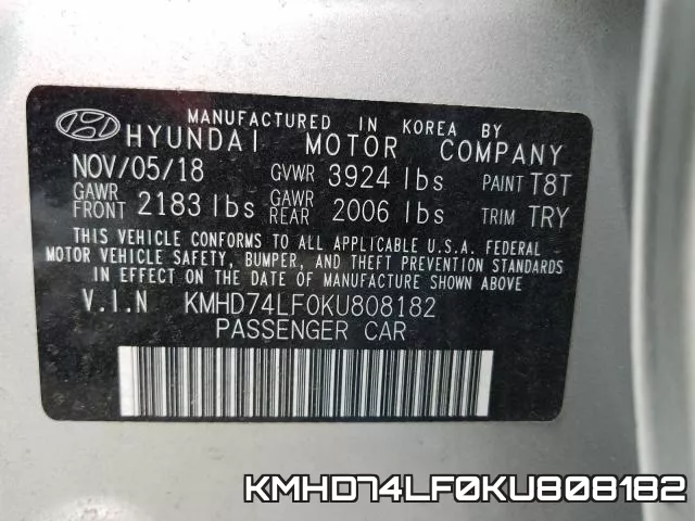 KMHD74LF0KU808182 фото 2