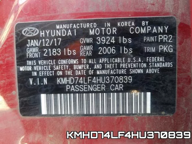 KMHD74LF4HU370839 фото 2