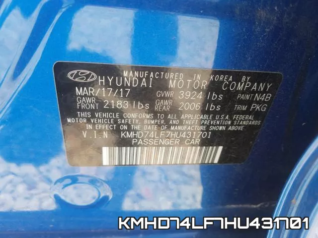 KMHD74LF7HU431701 фото 2