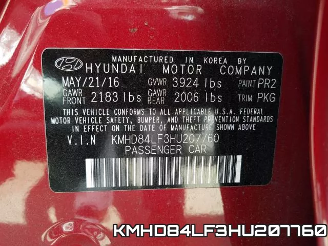 KMHD84LF3HU207760 фото 2