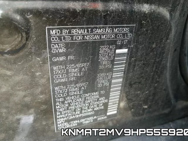 KNMAT2MV9HP555920 фото 2