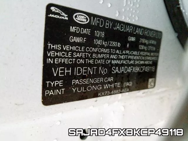 SAJAD4FX8KCP49118 фото 2
