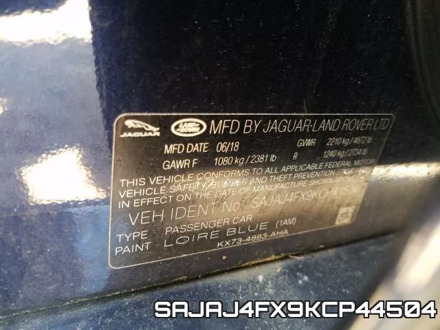 SAJAJ4FX9KCP44504 фото 2