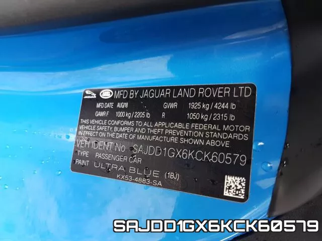 SAJDD1GX6KCK60579 фото 2
