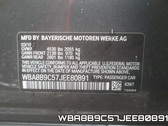 WBA8B9C57JEE80891 фото 2